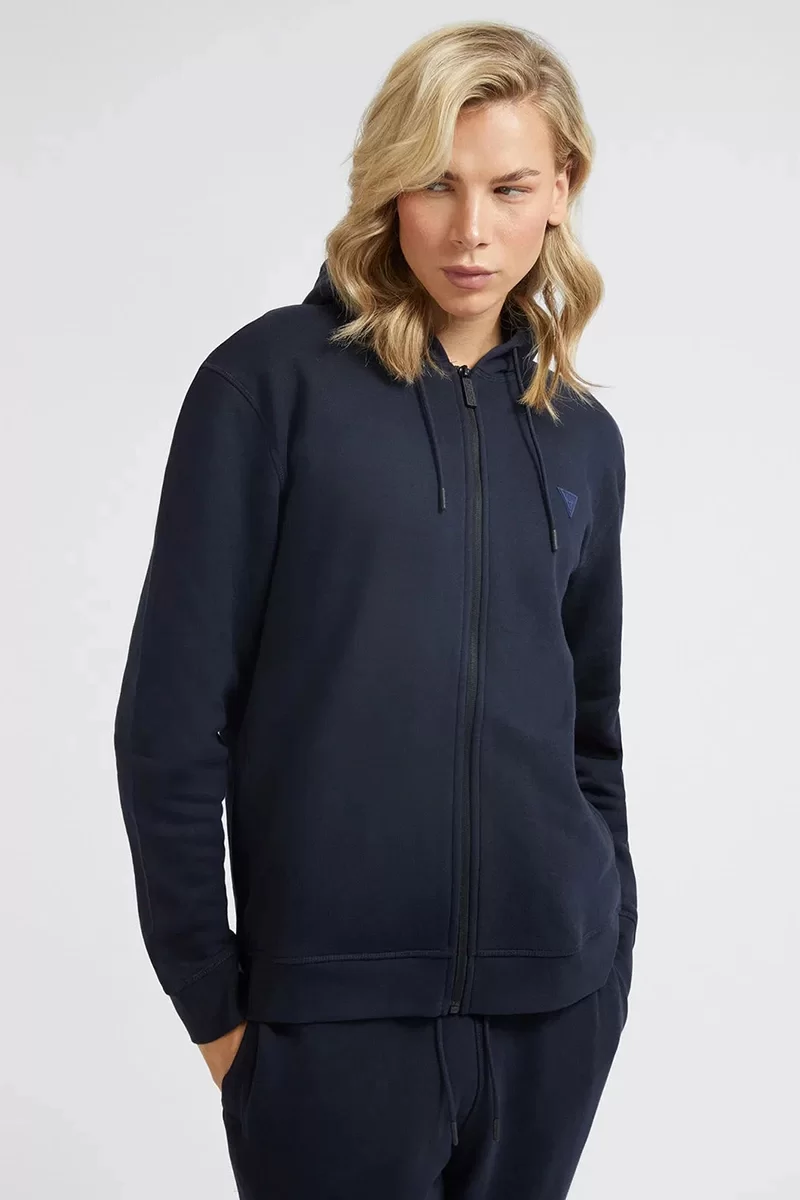 Guess ALDWIN ZIP HOODED SW Erkek Lacivert Eşofman Üstü Z2YQ28K9V31-DPM