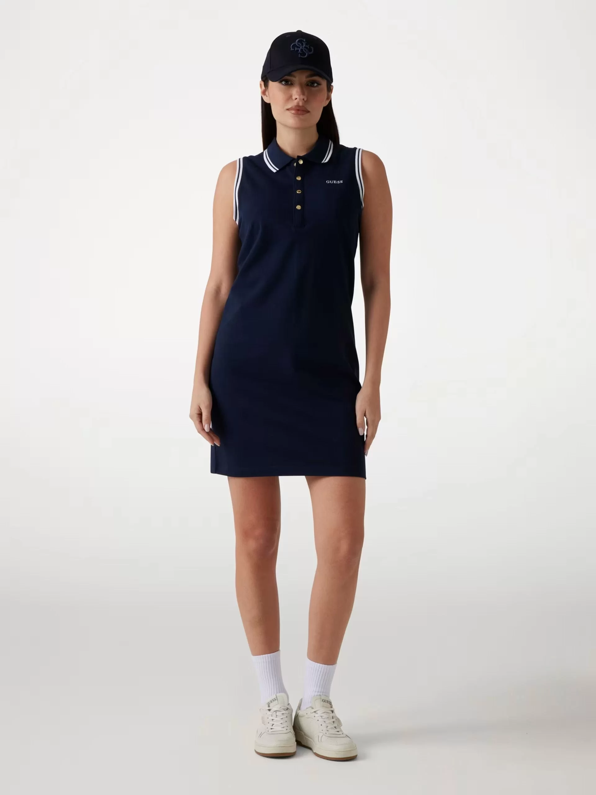 Guess AMARYLLIS SHORT DRESS Kadın Lacivert Elbise V5GK04KCOK1-A71W
