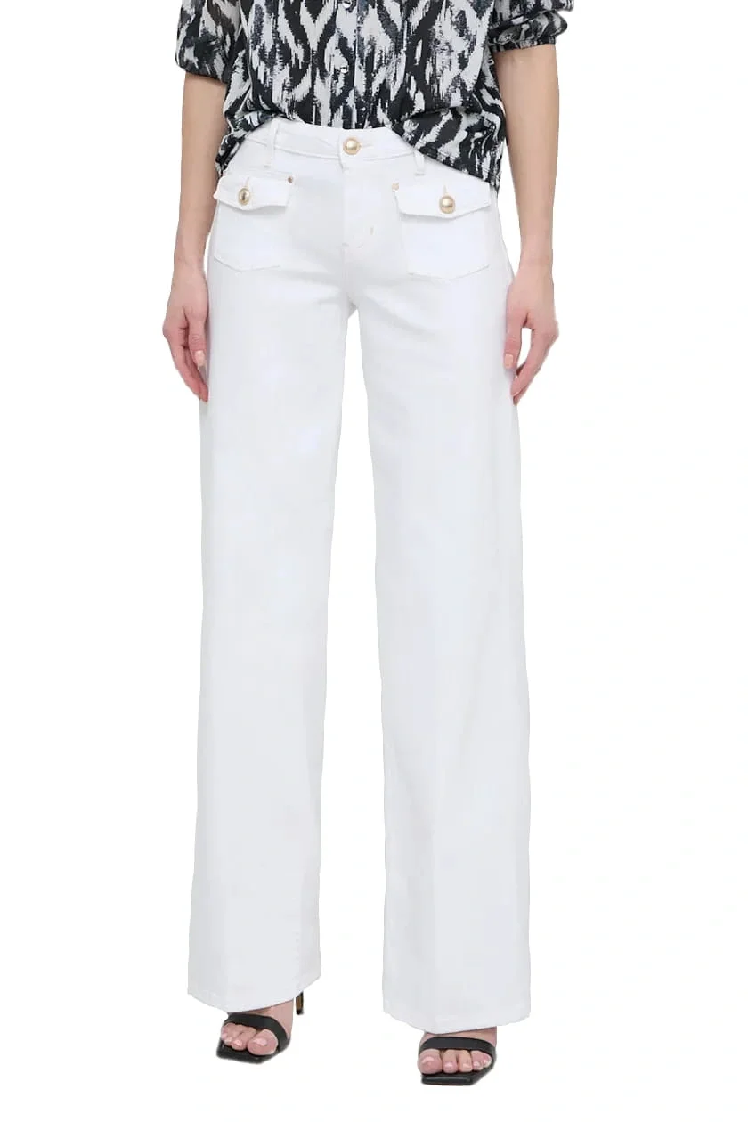Guess SAILOR WIDE LEG Kadın Beyaz Pantolon W5GA2JD5N71-CLPS