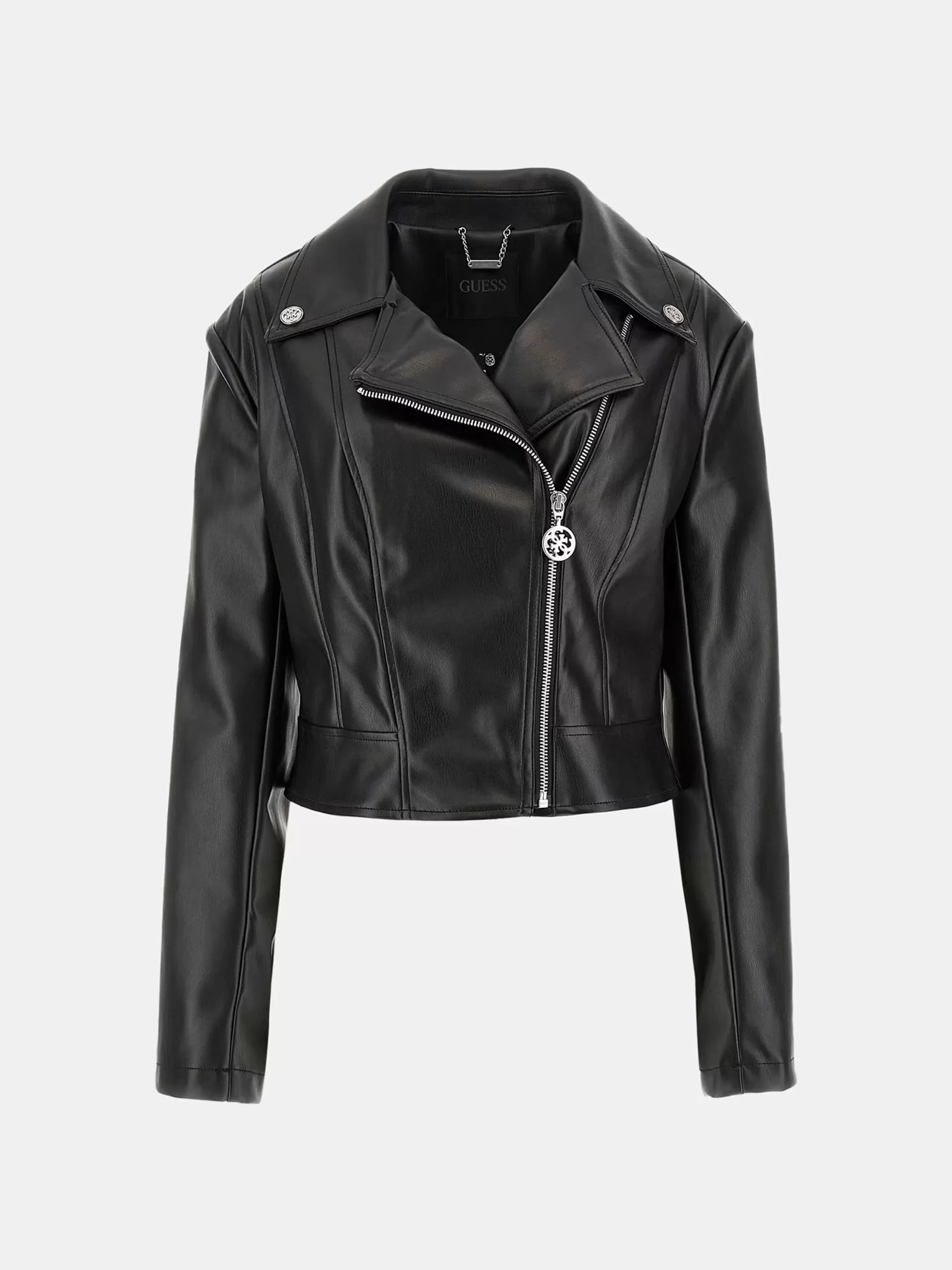 Guess Clemence Pu Leather Jacket Kadın Siyah Ceket W5RL22WE480-JBLK