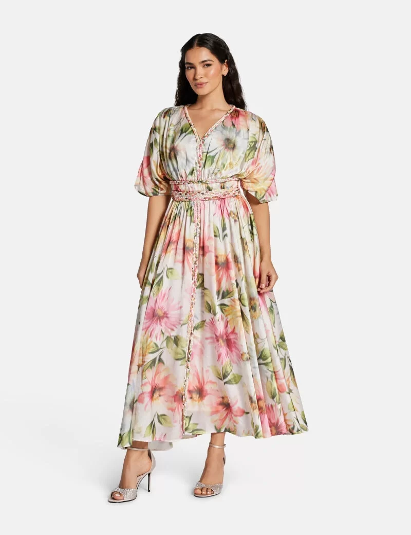 Guess LUCIE LONG DRESS Kadın Çok Renkli Elbise W5PK1ZWHHF0-PM08