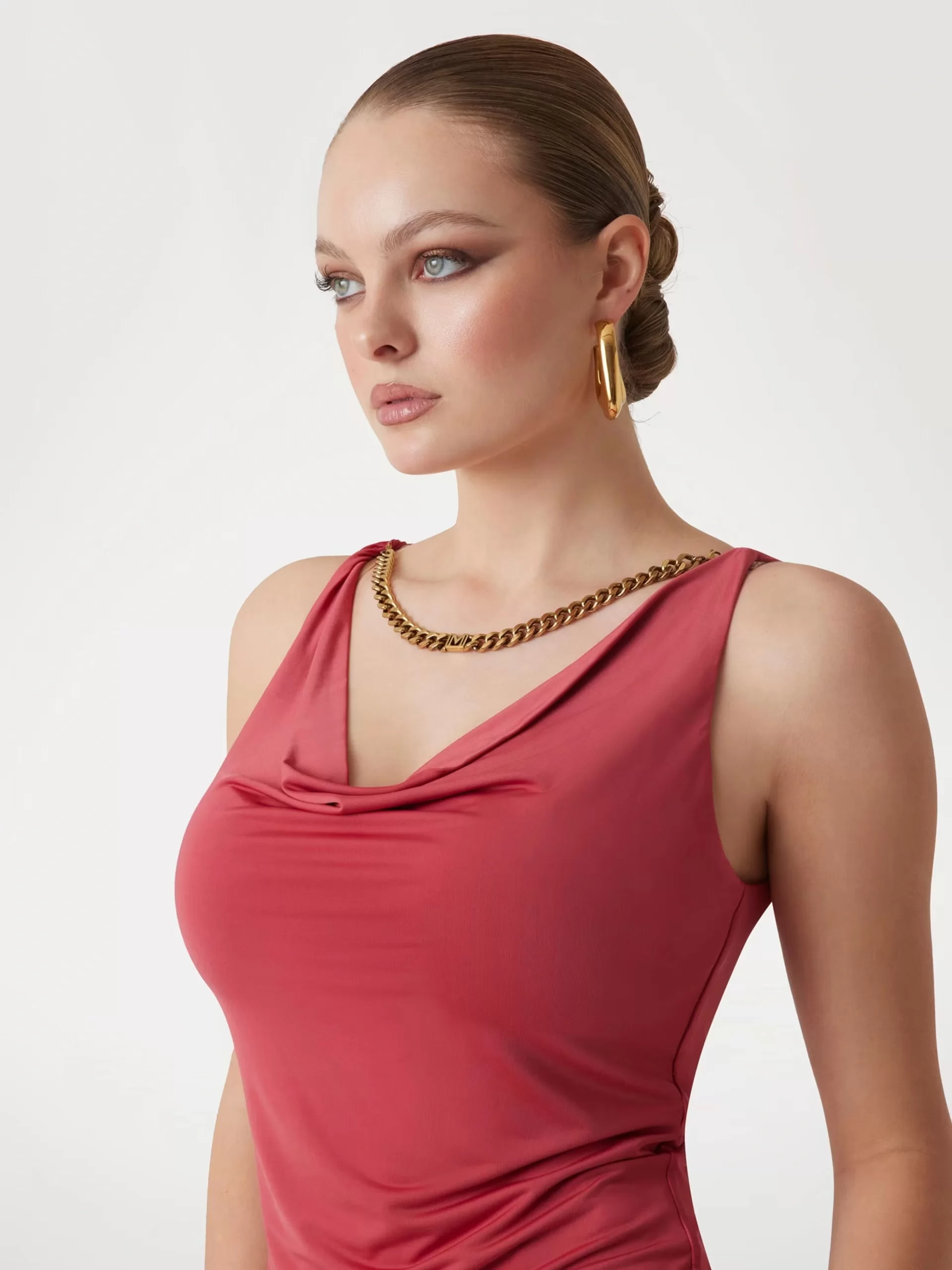Guess ALVA CHAIN SL TOP Kadın Pembe Bluz 5GGP076259A-G66O