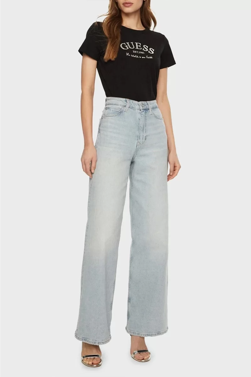 Guess Margot Ss T-Shırt Kadın Siyah T-Shirt V5RI16J1314-JBLK
