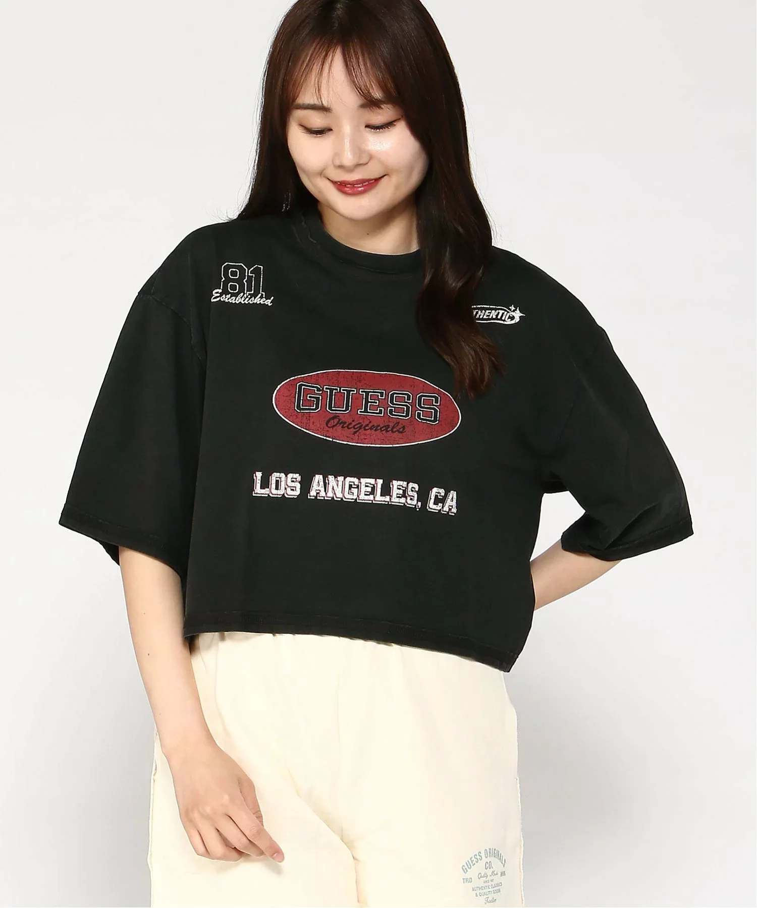 Guess Go Raw Edge Baggy Tee Kadın Siyah T-Shirt W5GI34K8HM0-JTMU