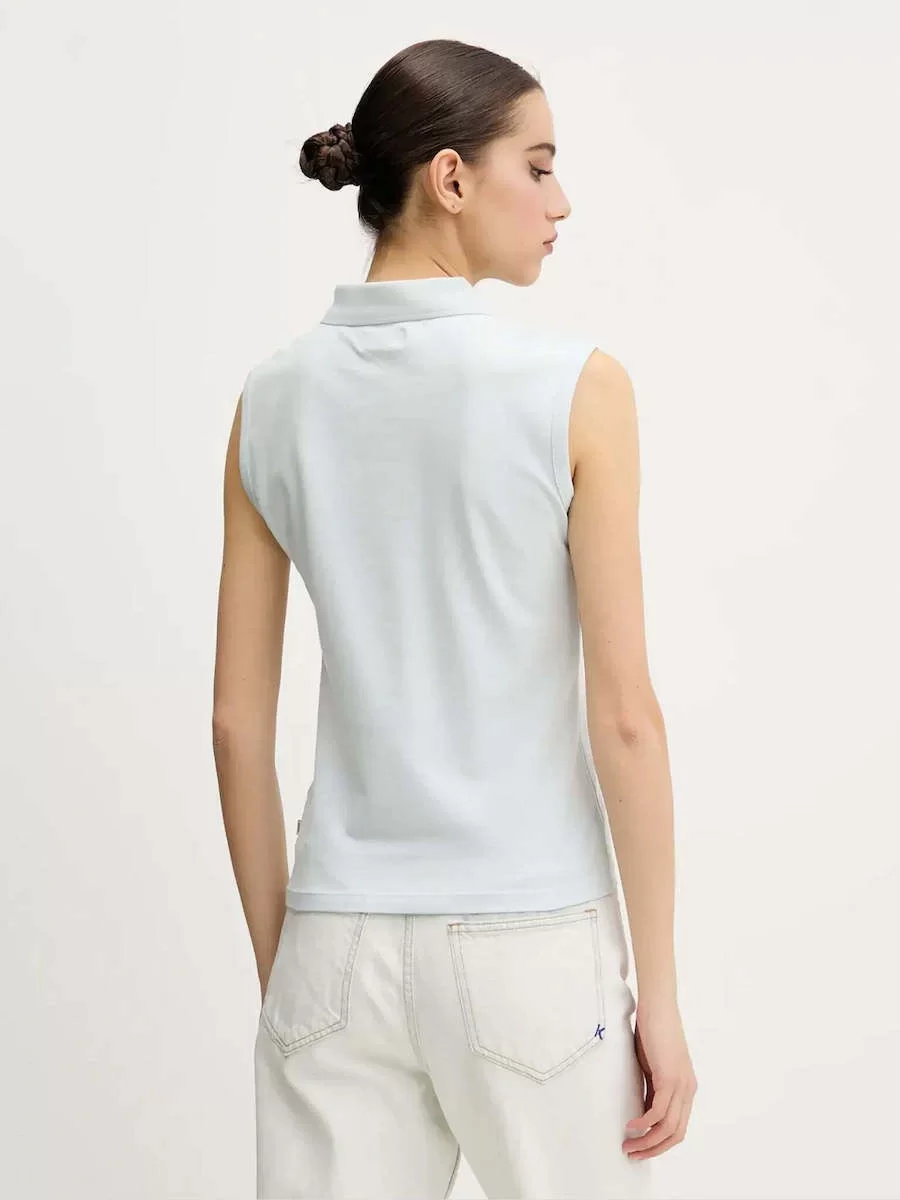 Guess Jeans GJ SLEEVELESS COLLAR SLIM PKT Kadın Mavi T-shirt W5GP24KCYR1-G7O7
