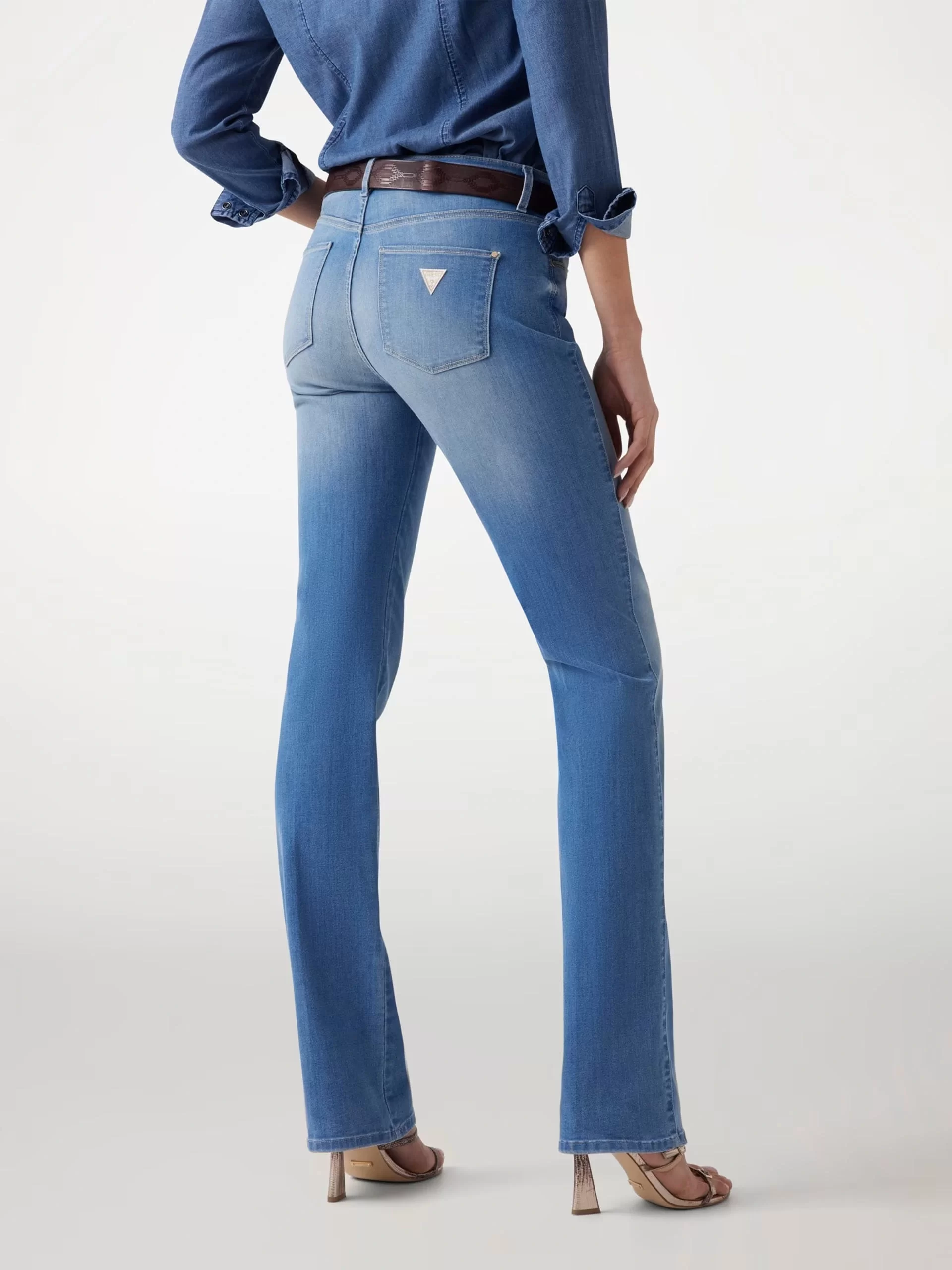 Guess SEXY STRAIGHT Kadın Mavi Jeans W5GA15D5B42-EAMD