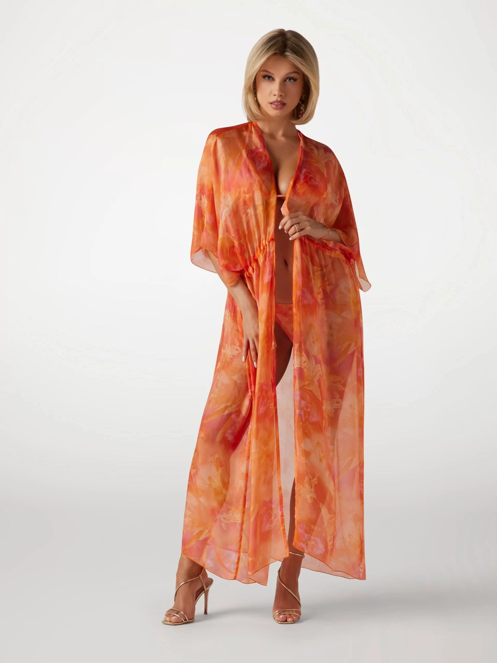 Guess Long Kımono Kadın Mavi Kimono E5GK02WE550-P6EX