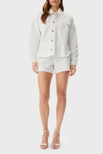 Guess WESTERN SHACKET Kadın Beyaz Ceket W5GN90D5N91-GWBL