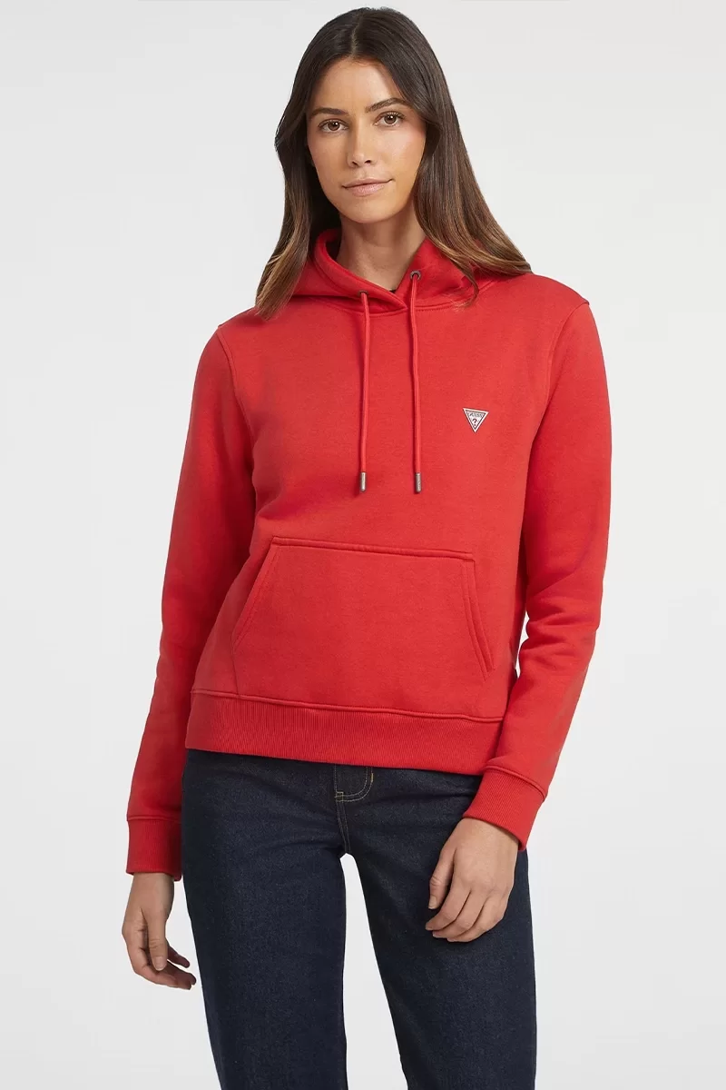 Guess Jeans GJ HOOD REG MINI TRI Kadın Kırmızı Sweatshirt W4YQ04KC811-G597