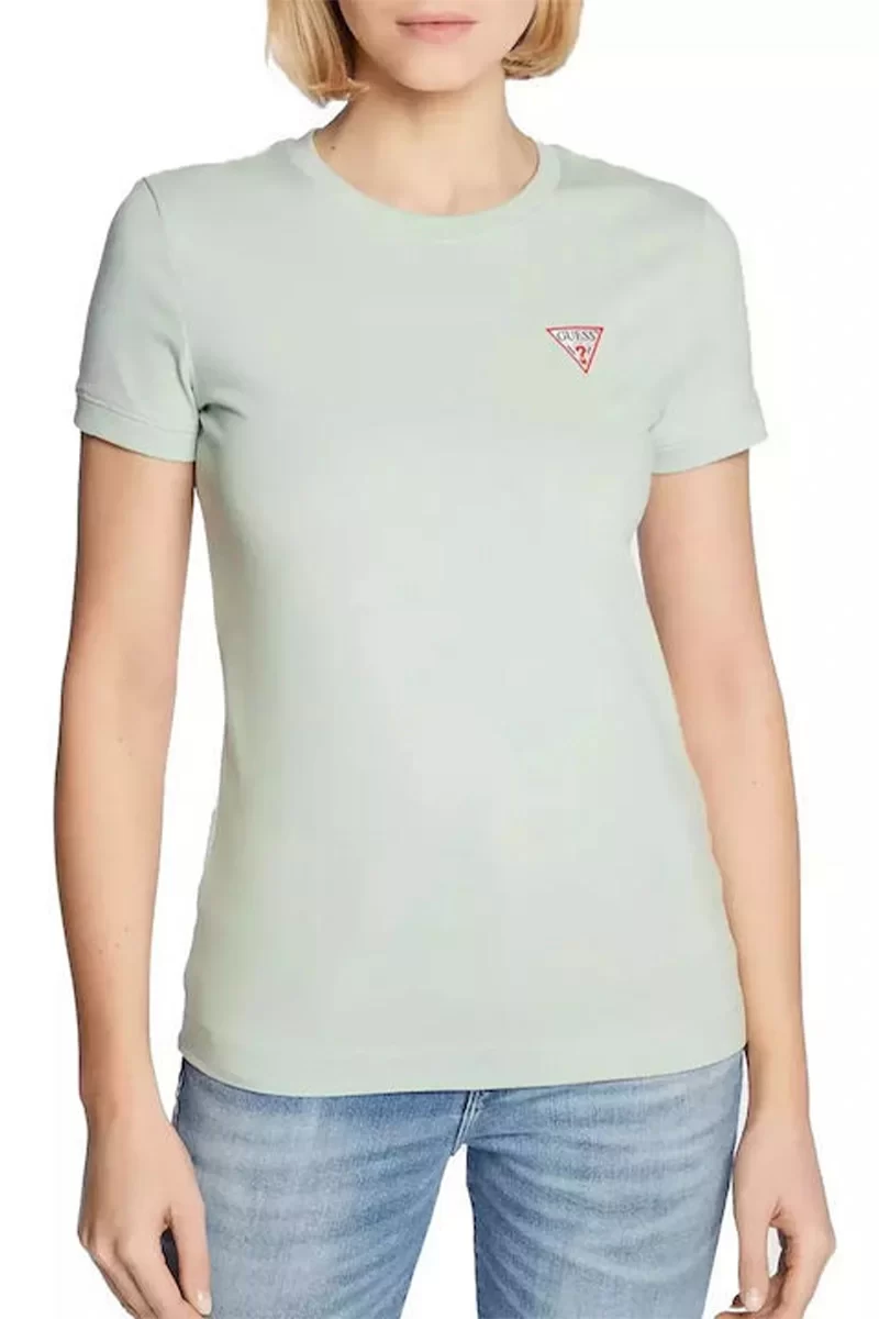 Guess SS CN MINI TRIANGLE TEE Kadın Yeşil T-shirt W2YI44J1314-G8DD
