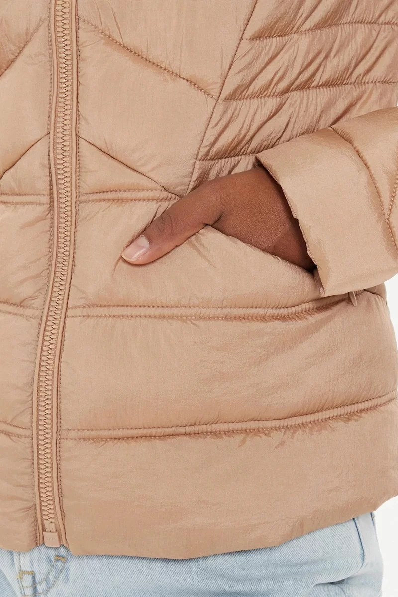 Guess LS JULIANE PUFFER Kadın Krem Mont W4YL39WGAE2-F6AY