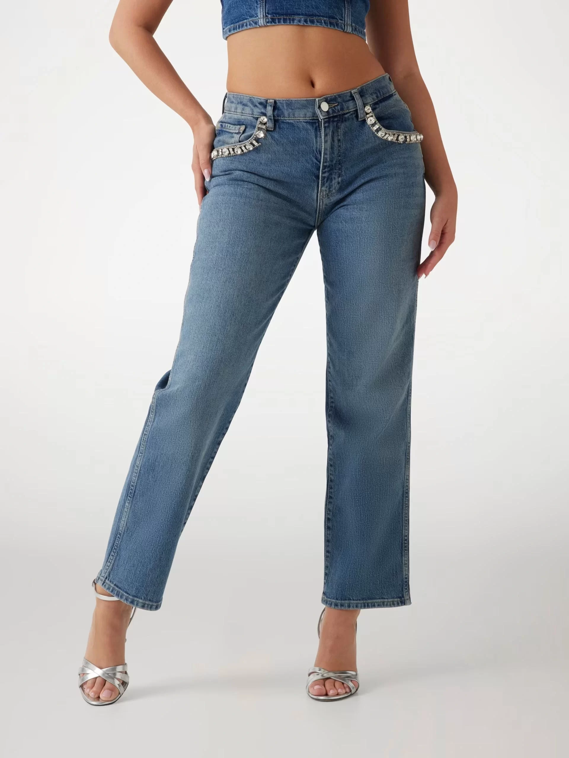 Guess Daısy Pant Kadın Mavi Jeans W5RA1ND5ACC-D3CA