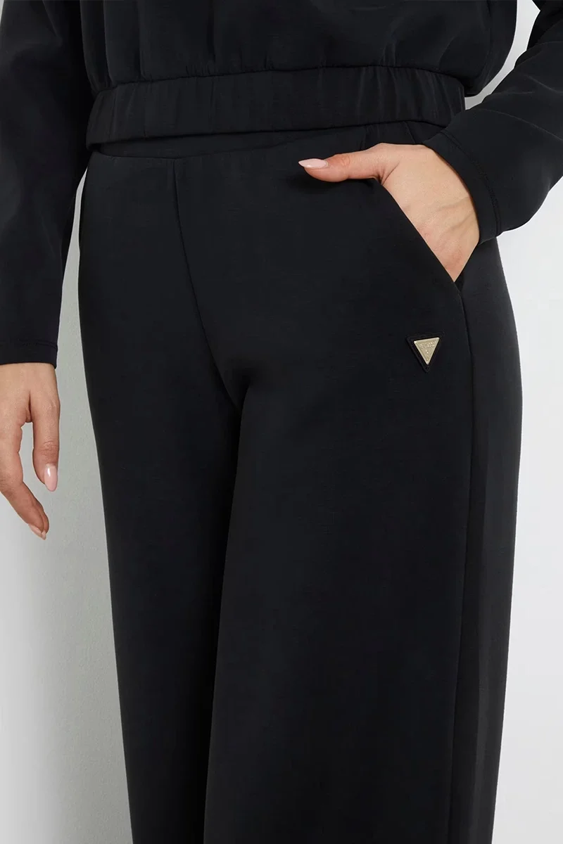 Guess Olympe Kadın Siyah Aktif Palazzo Fit Modal Karışımlı Scuba Eşofman Altı V4YB07KCAY2-JBLK