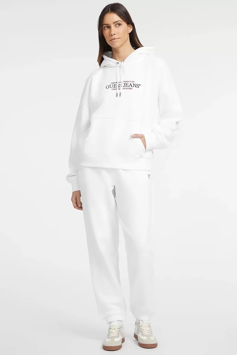 Guess Jeans GJ HOOD OS AMERICAN Kadın Beyaz Sweatshirt W4YQ15KC811-G011