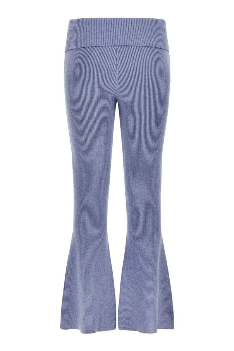 Guess Foldover Rıb Flare Nına Pant Kadın Mavi Pantolon W4BB53Z3K92-F7JO