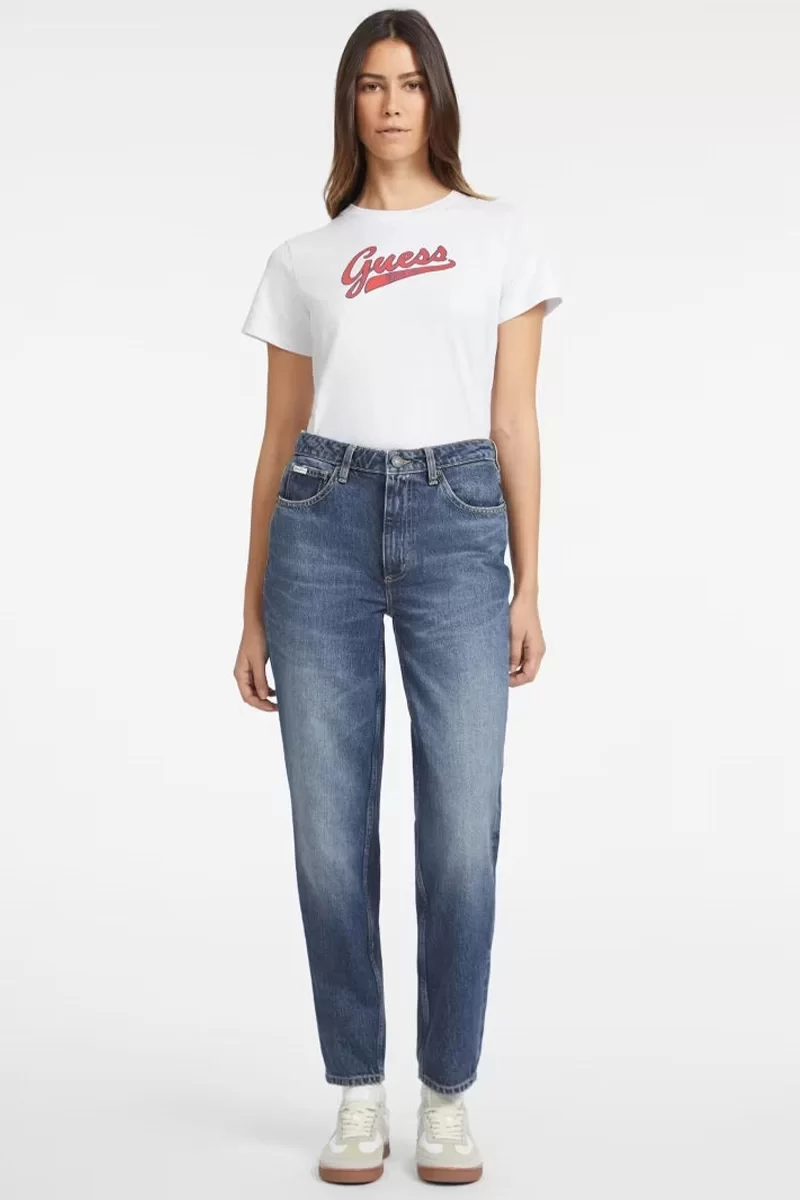 Guess Jeans GJ G06 MOM Kadın Mavi Jeans W4YA0DD5FC1-GJEW