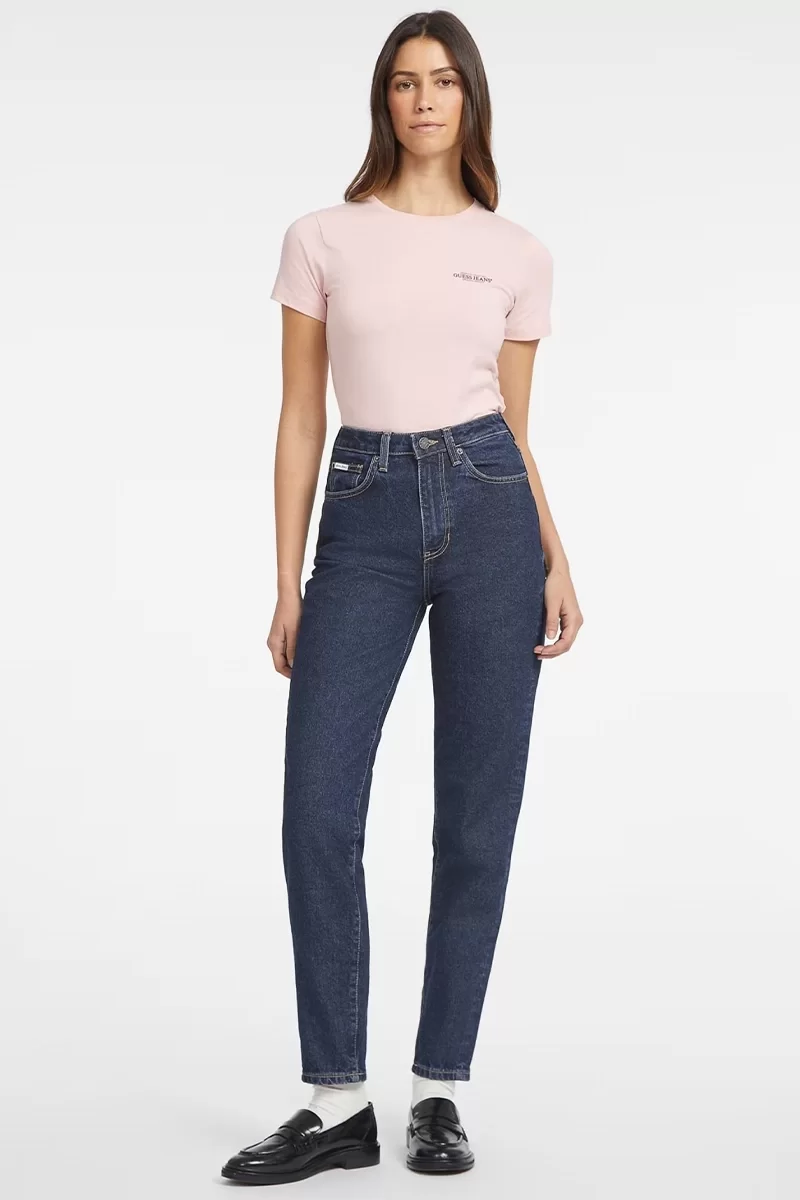 Guess Jeans GJ G06 MOM Kadın Mavi Jeans W4YA0DD5CC2-D4RW