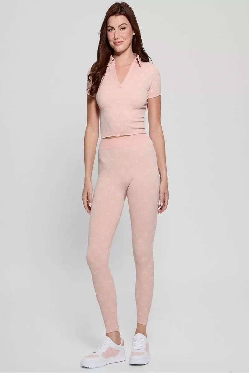 Guess 4G RHOMBUS LEGGINGS SEAMLESS Kadın Pembe Tayt V5RB04Z3LF0-F6DJ