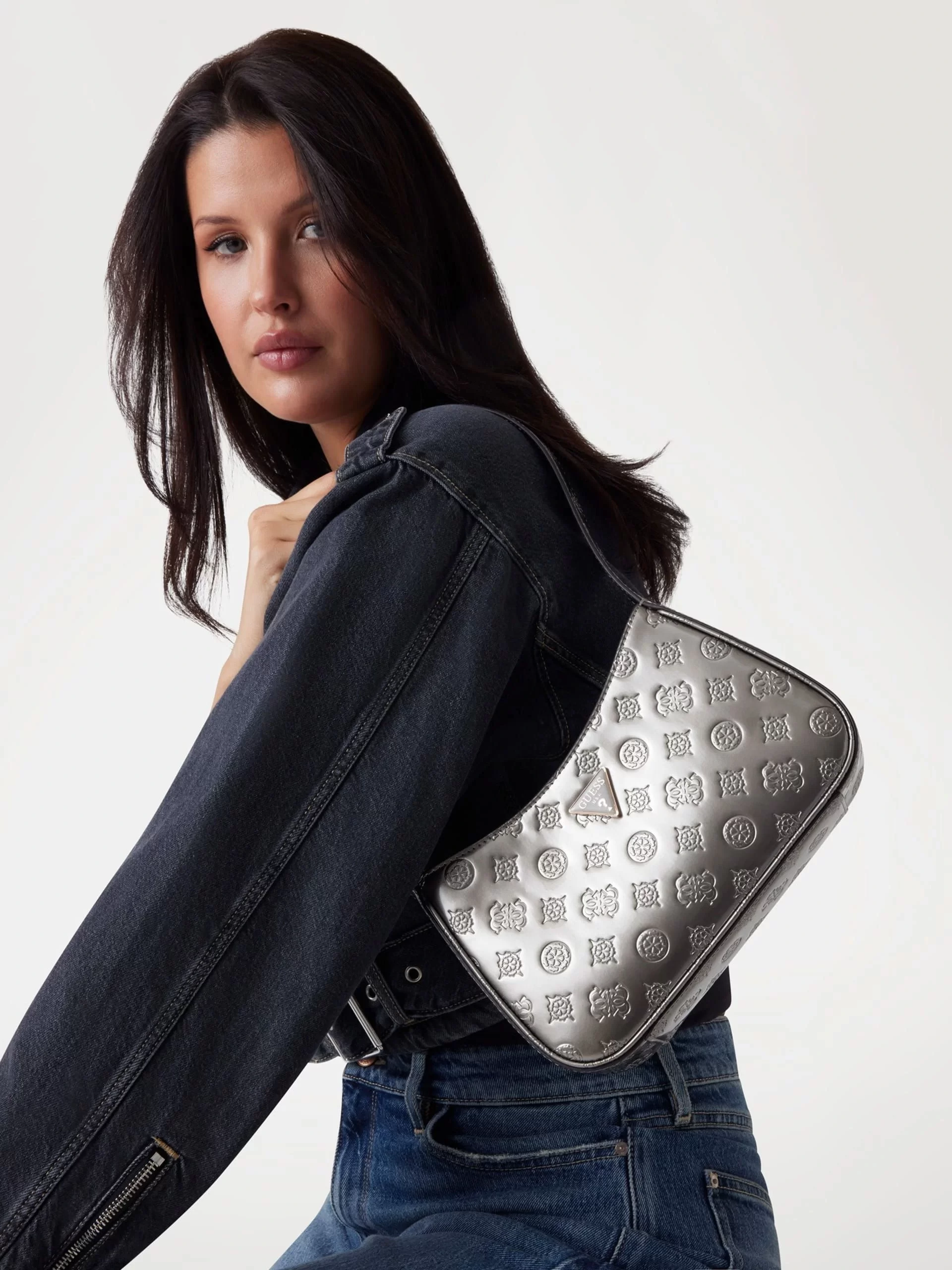 Guess ARNELA TOP ZIP SHOULDER BAG Kadın Çok Renkli Omuz Çantası HWTV9496170-PWL