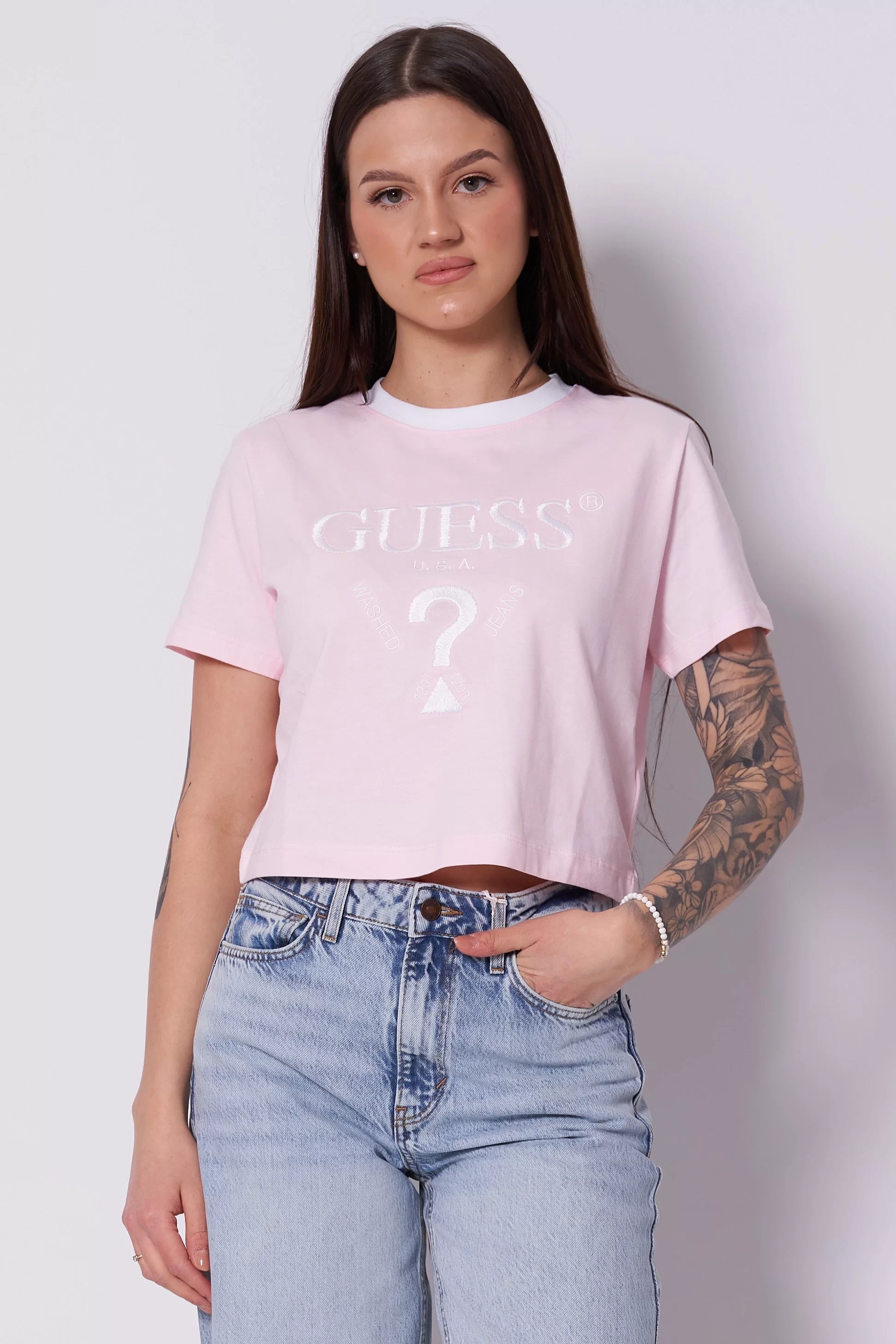 Guess FILANTA CROP TEE Kadın Pembe T-shirt V5GI18I3Z14-G644