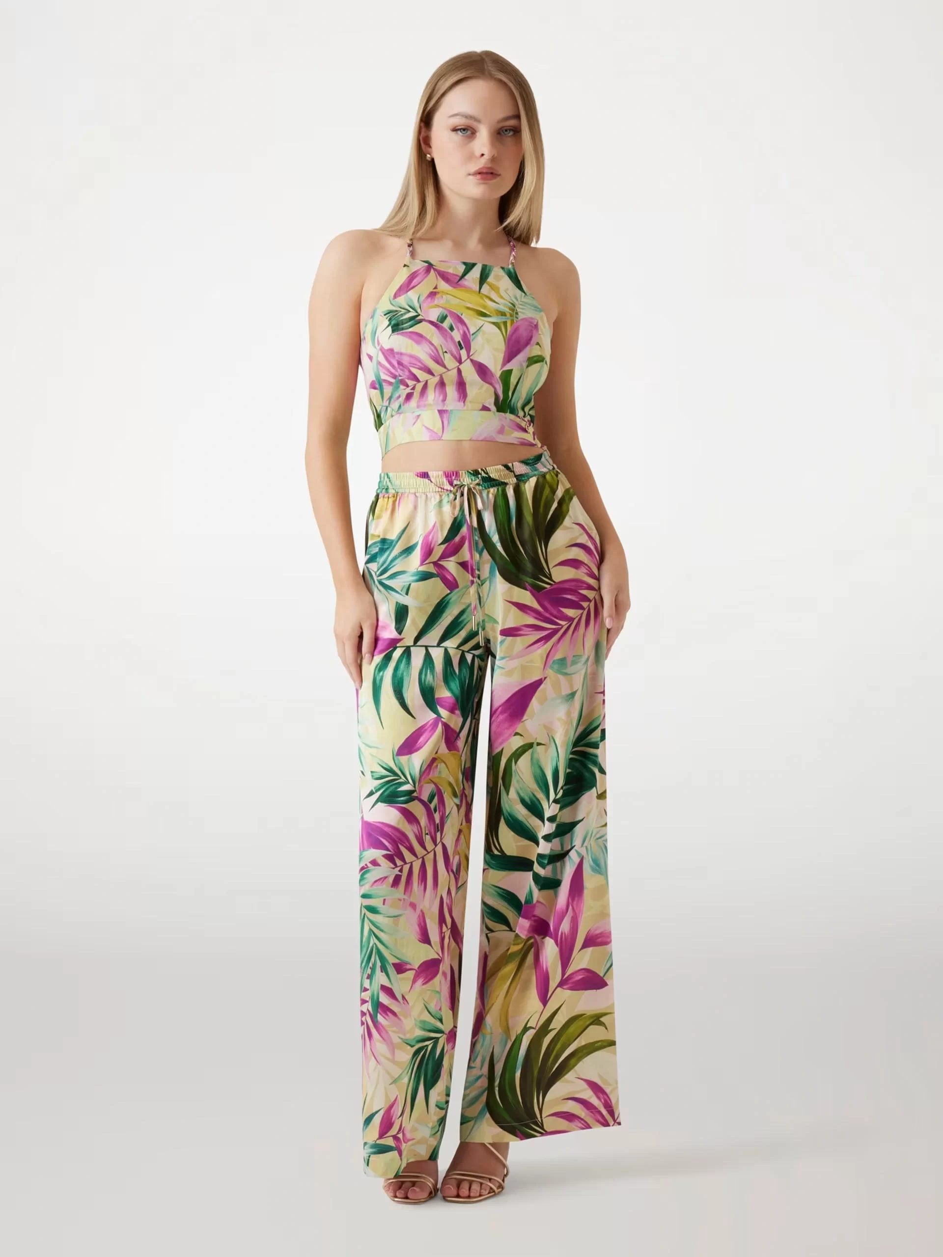 Guess INES WIDE LEG JOGGER Kadın Çok Renkli Pantolon W5GB11WH9C2-P8FY