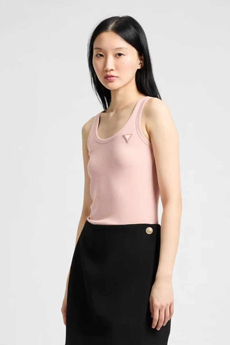 Guess COLETTE RIB TANK Kadın Pembe Atlet V4YP06K8RT2-G6M1