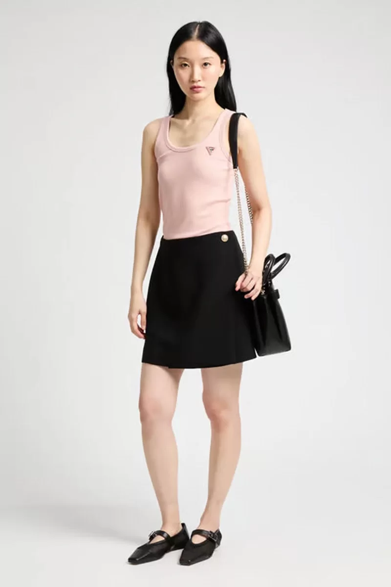 Guess COLETTE RIB TANK Kadın Pembe Atlet V4YP06K8RT2-G6M1