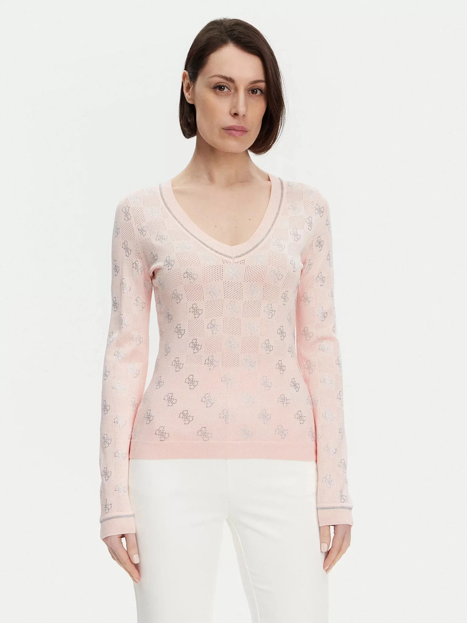 Guess ROSIE 4G VN LS SWTR Kadın Pembe Kazak W5GR07Z3D60-A60W