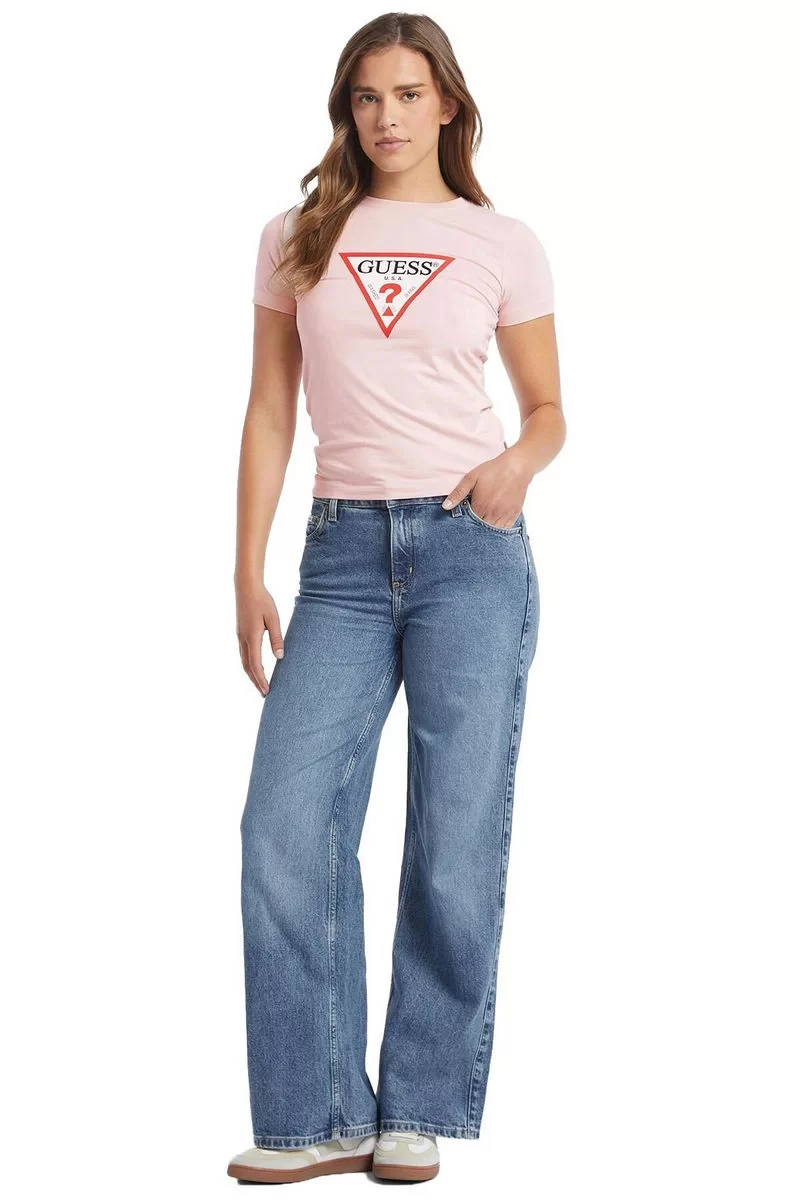 Guess Jeans GJ SS CN SLIM ICONIC TEE Kadın Pembe T-shirt W4YI04J1314-G682