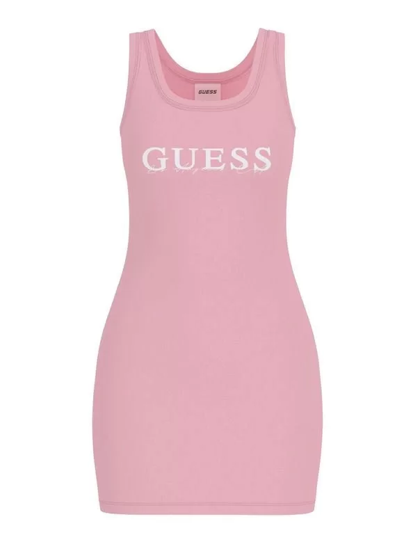 Guess SUNFLOWER RIB DRESS Kadın Pembe Elbise V5GK06K8RT2-A61Z