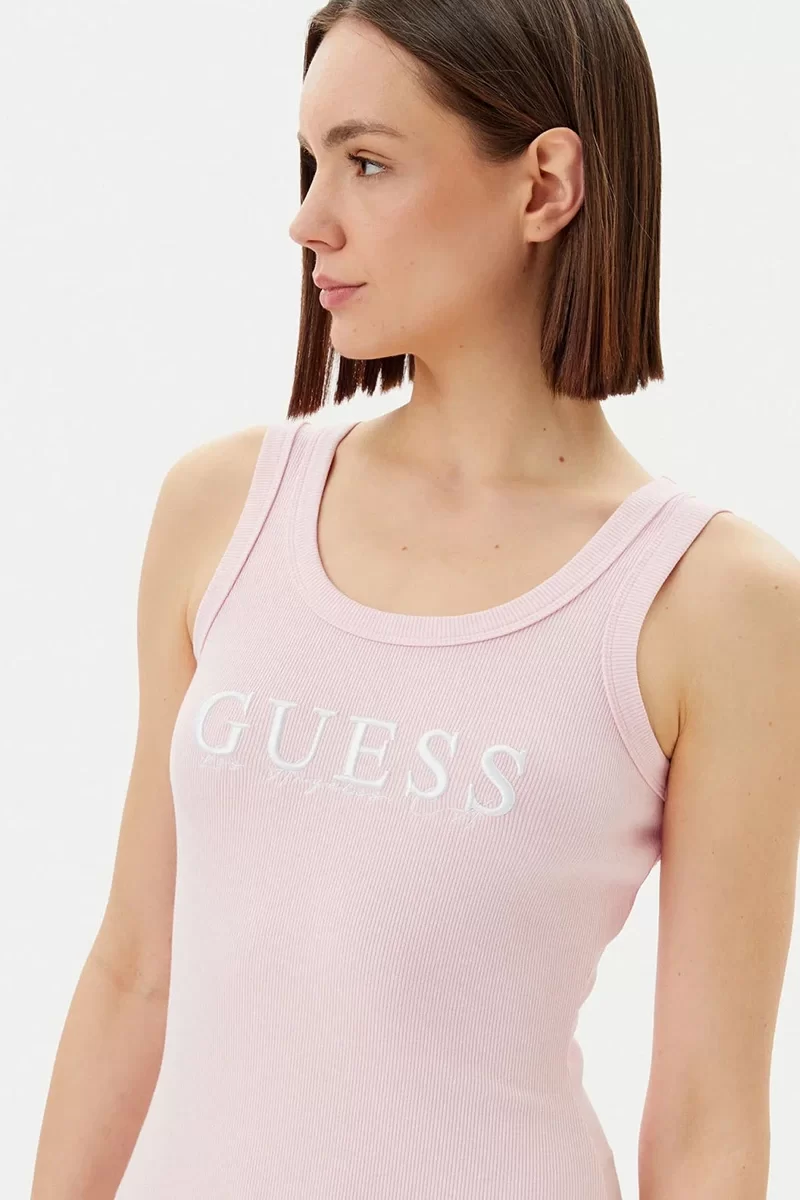 Guess SUNFLOWER RIB DRESS Kadın Pembe Elbise V5GK06K8RT2-A61Z