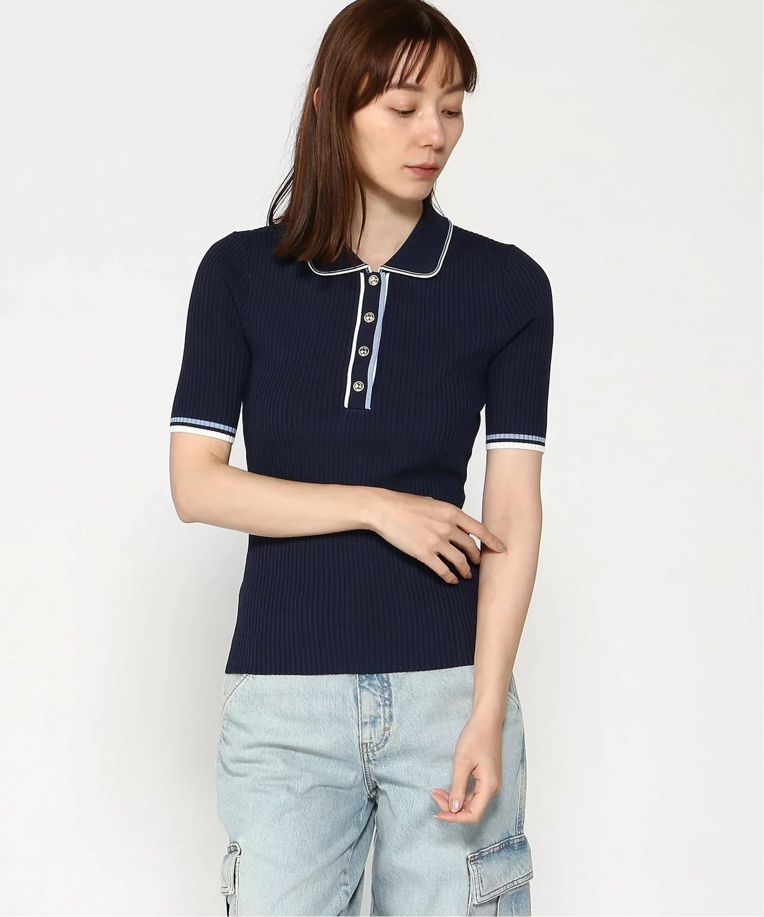 Guess THALIA POLO NECK SS SWTR Kadın Lacivert Kazak W5GR37Z3L10-G7P1