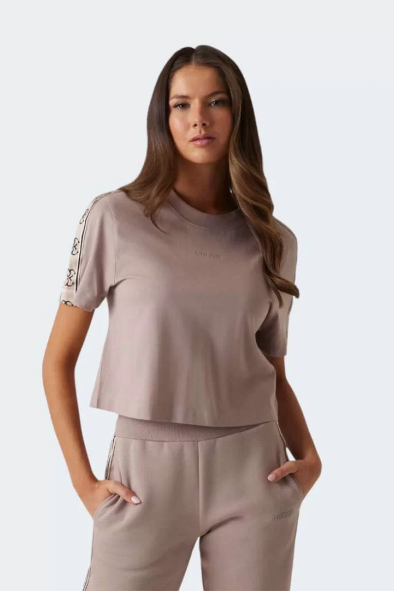 Guess Brıtney Crop Tee Kadın Kahverengi T-Shirt V3RI08I3Z14-G1L9