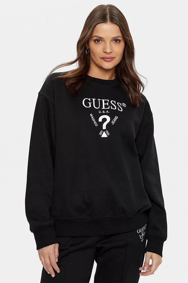 Guess ROBERTA CN SWEATSHIRT Kadın Siyah Sweatshirt V5RQ12KC3D2-JBLK