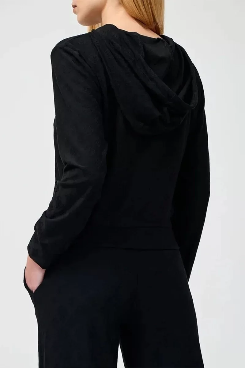 Guess MONICA LS HOODIE Kadın Siyah Sweatshirt V5RQ21KCLG2-P9ZV