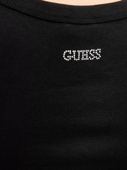 Guess ALEXIA SEQUINS TANK TOP Kadın Siyah Atlet W5GP06KCS10-JBLK