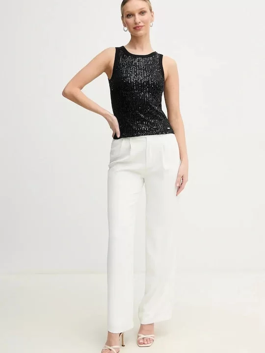 Guess ALEXIA SEQUINS TANK TOP Kadın Siyah Atlet W5GP06KCS10-JBLK