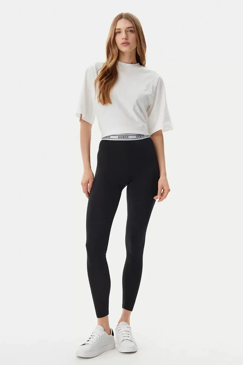 Guess NEW ALINE LEGGINGS 4/4 ECO STR Kadın Siyah Tayt V5GB04KCSA2-JBLK