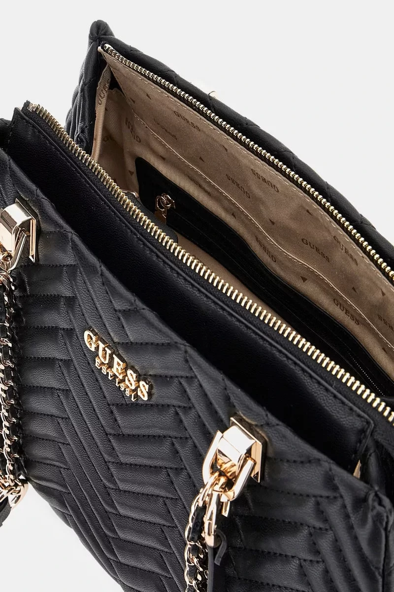 Guess ANNING SHOULDER SATCHEL Kadın Siyah Omuz Çantası HWQG9508090-BLA