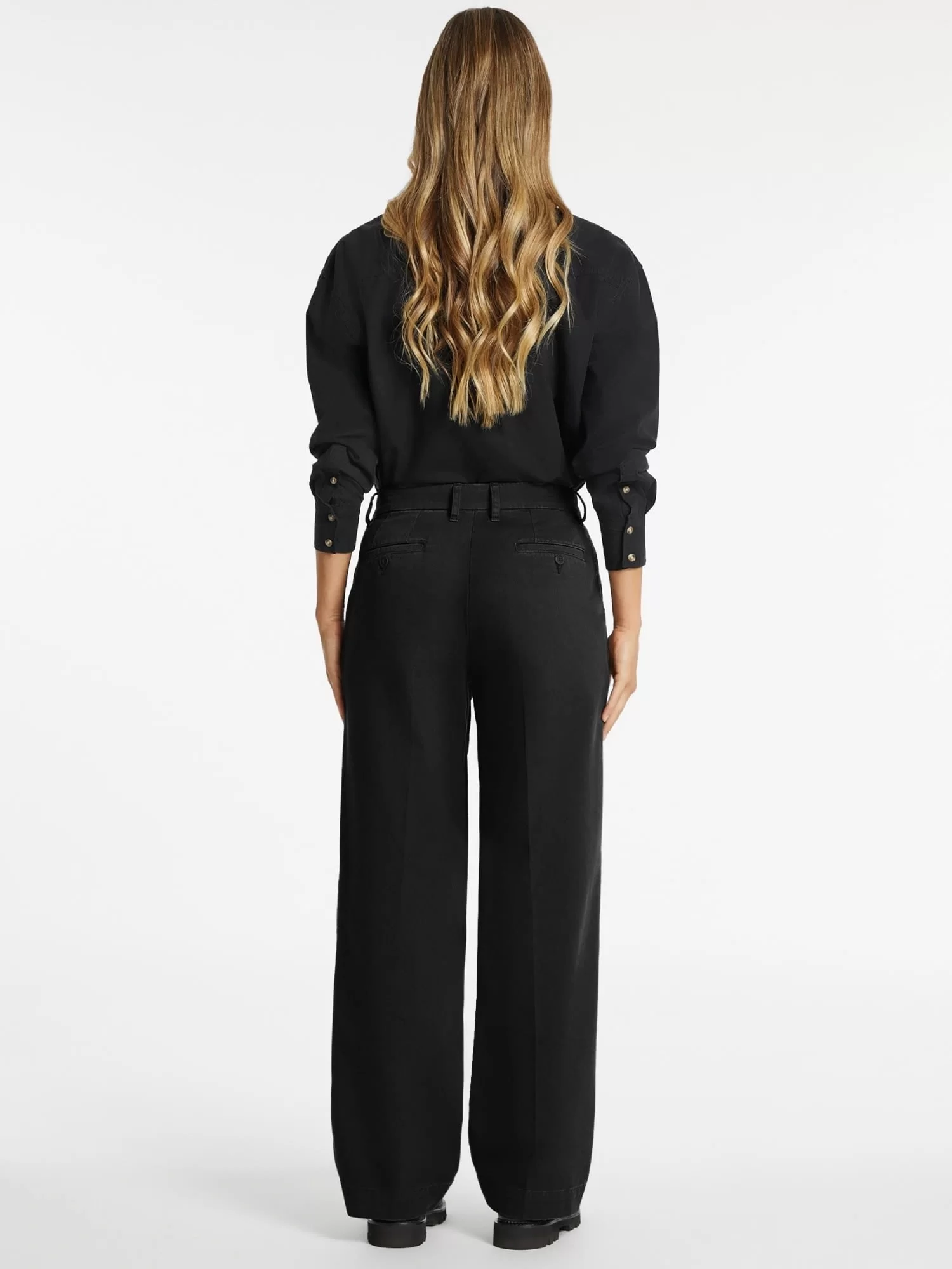 Guess Jeans GJ WIDE LEG TROUSER Kadın Siyah Pantolon W4BB44WGCV2-JBLK