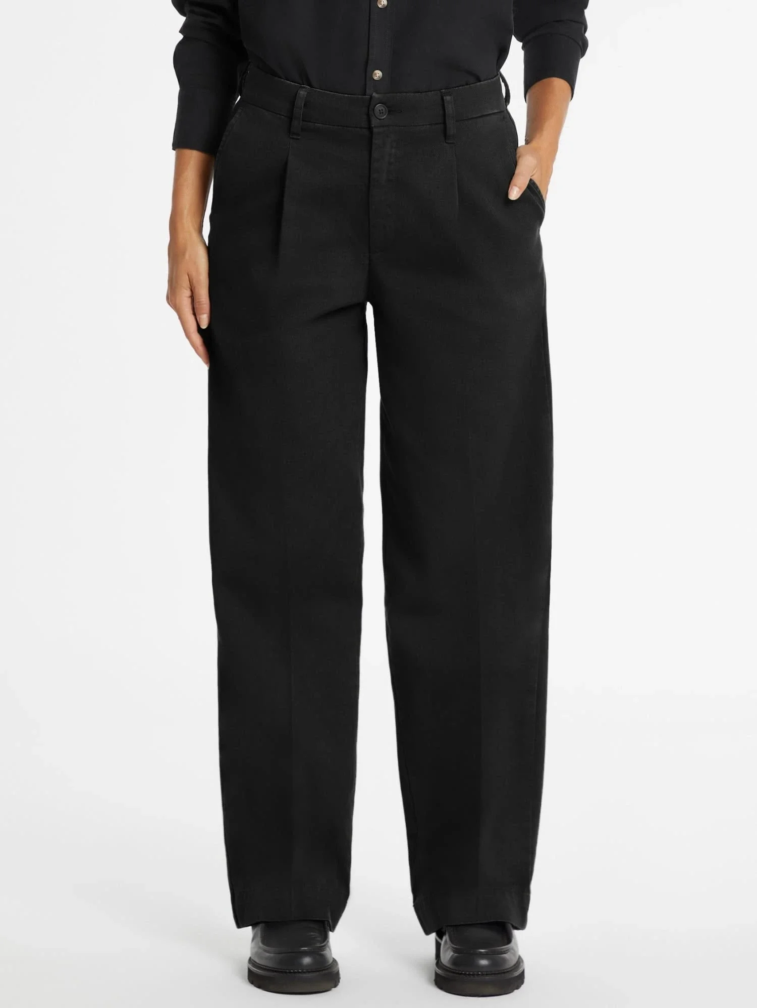 Guess Jeans GJ WIDE LEG TROUSER Kadın Siyah Pantolon W4BB44WGCV2-JBLK