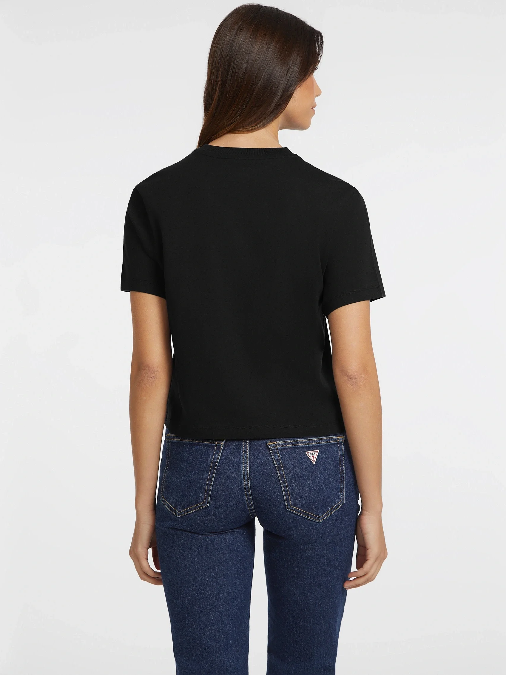 Guess Jeans Gj Ss Cn Boxy Kadın Siyah Boxy Fit T-Shirt W4YI05K8HM0-JBLK