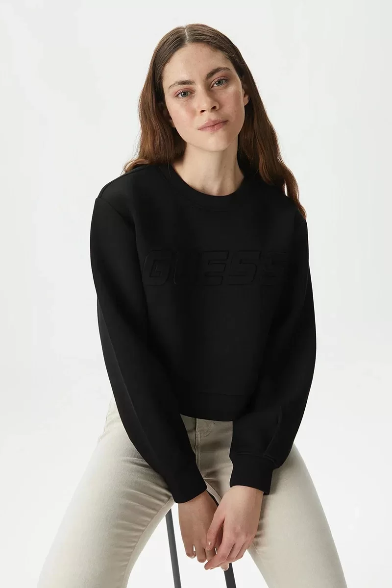 Guess CINDRA CN SWEATSHIRT Kadın Siyah Sweatshirt V3BQ15K7UW2-G7FQ