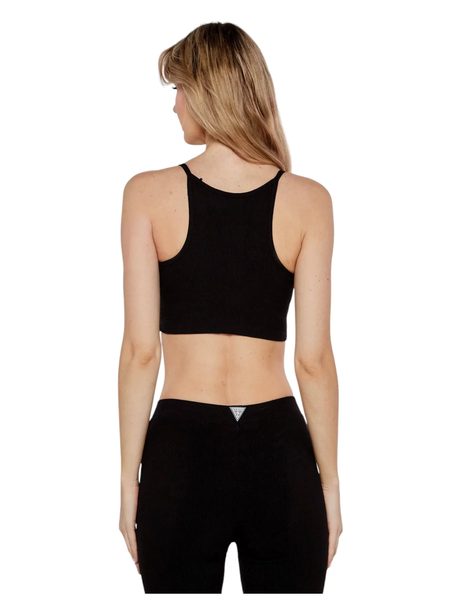 Guess Crocus Rıb Actıve Bra Kadın Siyah Büstiyer V5GP15KCRS2-JBLK