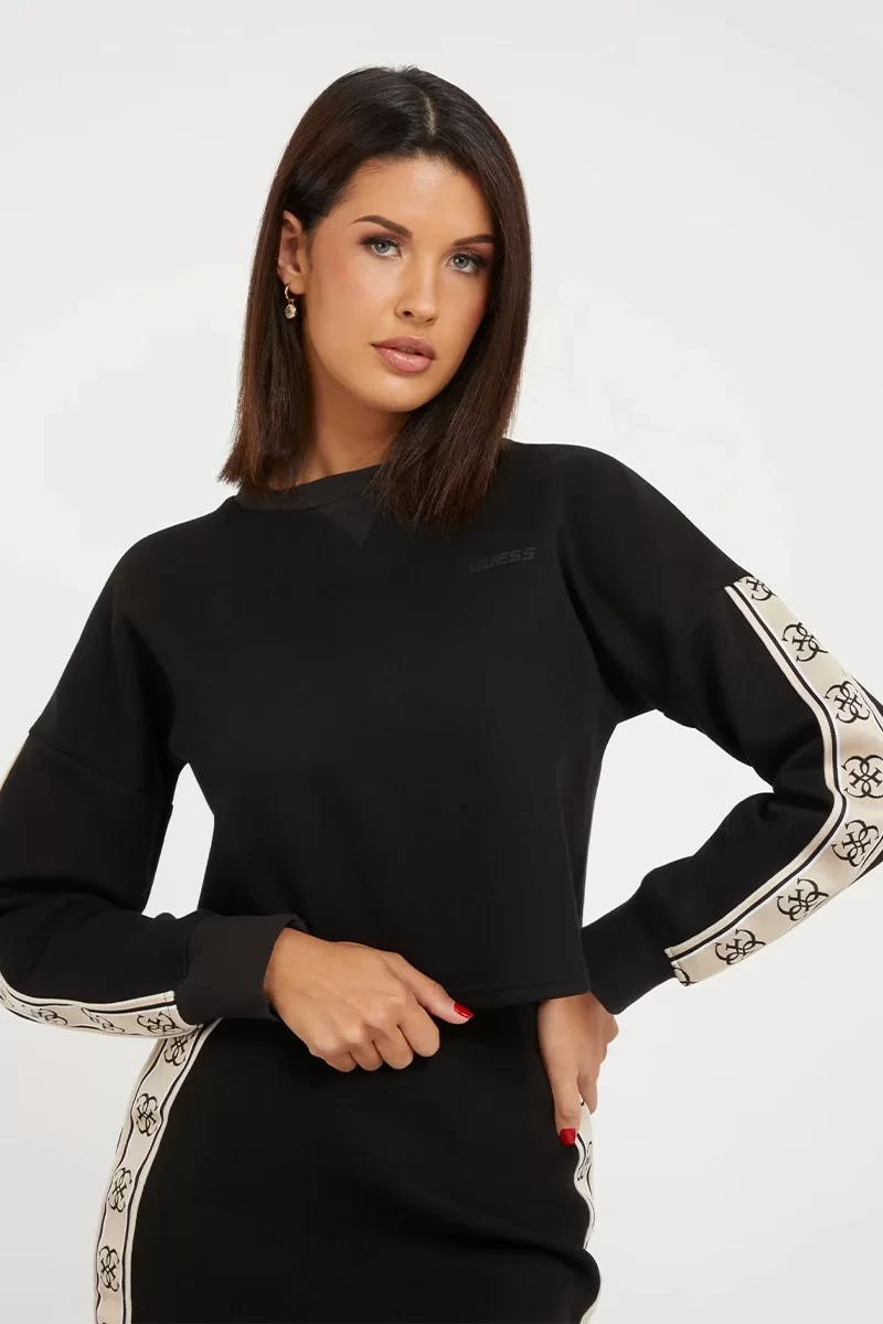 Guess Cymone Cn Sweatshırt Kadın Siyah Sweatshirt V3BQ16KB3P2-JBLK