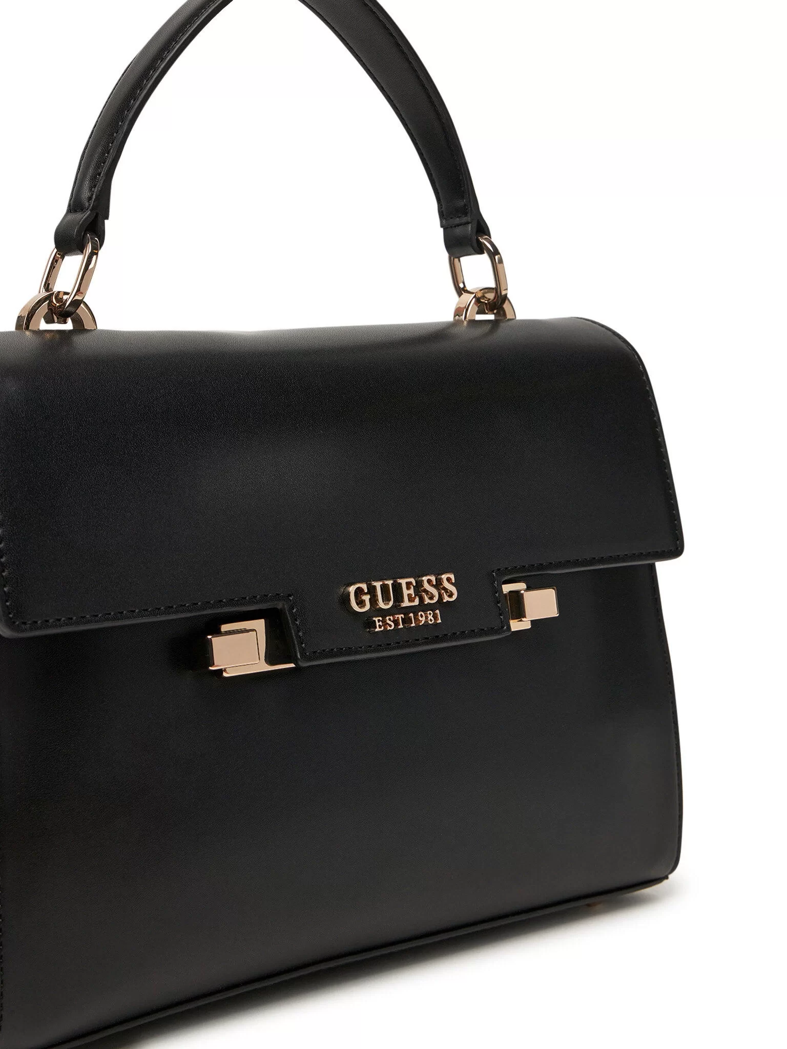 Guess Eco Aldıth Top Handle Flap Kadın Siyah El Çantası HWEVG964120-BLA