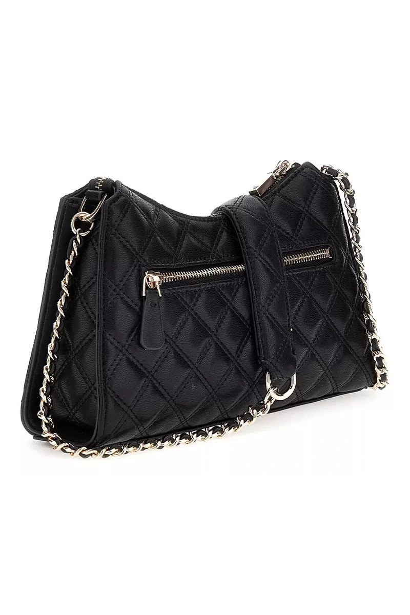 Guess GIULLY TOP ZIP SHOULDER BAG Kadın Siyah Omuz Çantası HWQG8748130-BLA