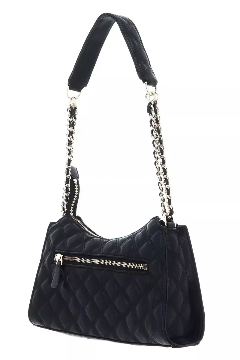 Guess GIULLY TOP ZIP SHOULDER BAG Kadın Siyah Omuz Çantası HWQG8748130-BLA