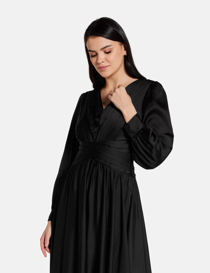 Guess HELENE MAXI DRESS Kadın Siyah Elbise W5PK1XWD8G2-JBLK