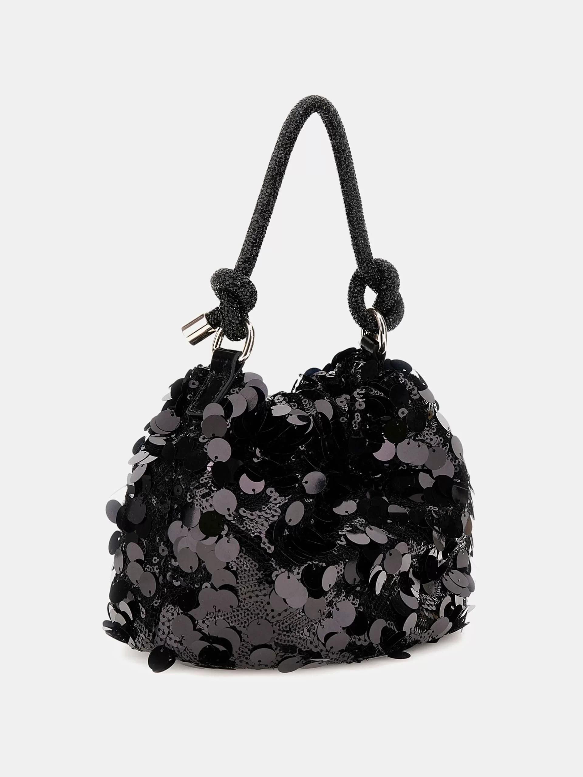 Guess HOLIDAY SHINE TOP HANDLE POUCH Kadın Siyah Omuz Çantası HWEG9538750-BLA